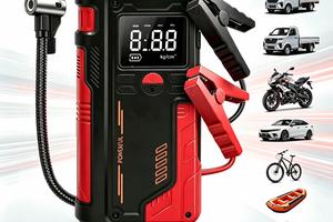 Avviatore + compressore per auto con batteria inte