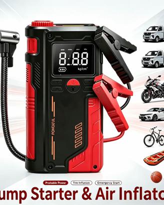 Avviatore + compressore per auto con batteria inte