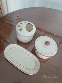 set bagno in ceramica dipinto a mano