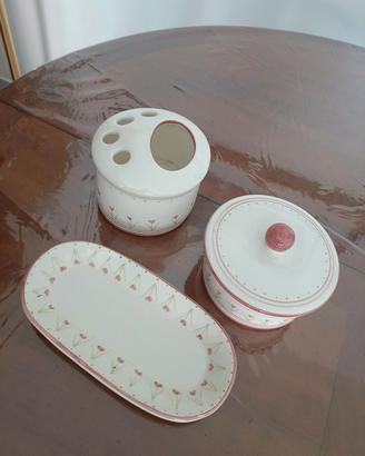 set bagno in ceramica dipinto a mano