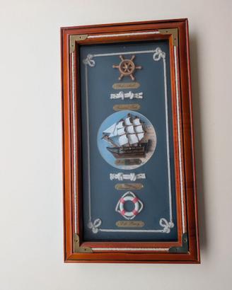 Quadro nautico veliero e nodi marinari