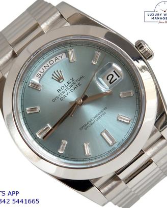 ROLEX  Day-Date 228206 Ice Blue Baguette Full Set
