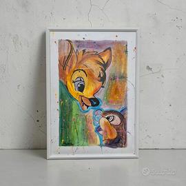 Quadro "Bambi" dipinto a mano