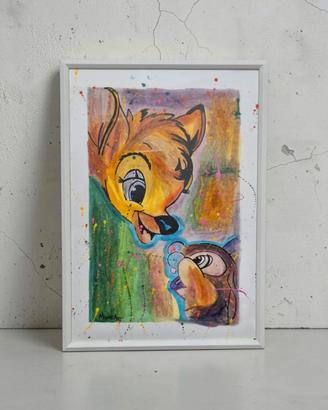 Quadro "Bambi" dipinto a mano