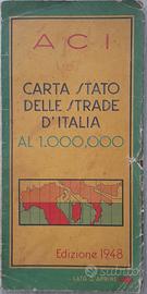 CARTA STRADALE STATO DELLE STRADE ITALIA del 1948