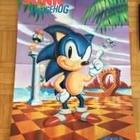 Sega Mega Drive ~ Poster Sonic originale 60x42cm