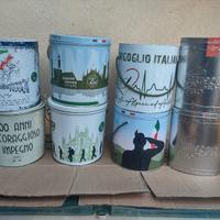 secchielli di latta da collezione panettone ALPNI 