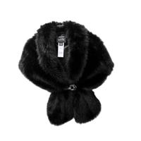 Collo di pelliccia ecologica, colore nero.