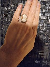 Anello cammeo vintage in argento