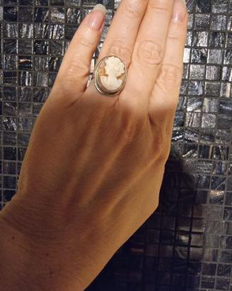 Anello cammeo vintage in argento