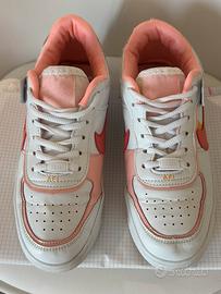 Nike air force 1 taglia 38,5 donna , bianco -rosa