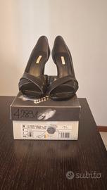 décolleté Geox pelle stampata nera