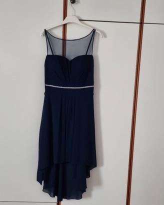 Vestito blu notte con stola taglia S/M