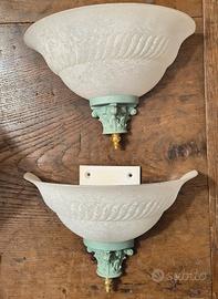 Coppia applique in vetro satinato