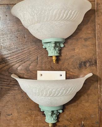 Coppia applique in vetro satinato