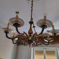 Lampadario in vetro di murano  con accessori sue