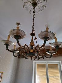 Lampadario in vetro di murano  con accessori sue