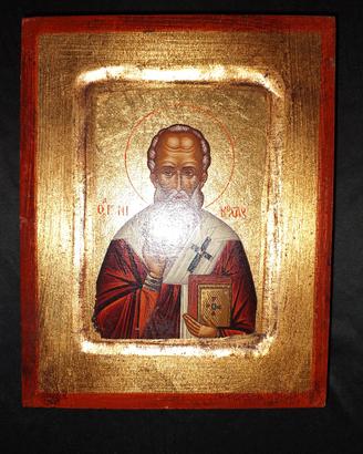 Quadro arte bizantino San Nicola pellegrino Bari