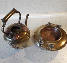 Braciere e Bollitore in rame e ottone