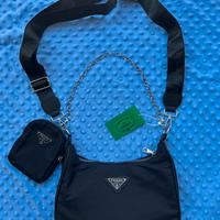 Borsa a tracolla/a spalla nera e argento da donna