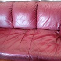 Divano letto vera pelle con doghe di legno