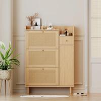 Scarpiera a 3 livelli con ante, scarpiera in legno