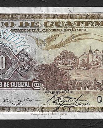 Guatemala -  banconota circolata da 1/2 Quetzal P-