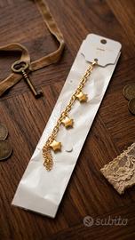 Bracciale donna catena stelle colore oro acciaio