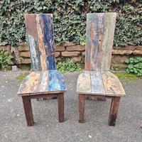SEDIA TEAK COPPIA SEDIE VINTAGE LEGNO RECUPERO