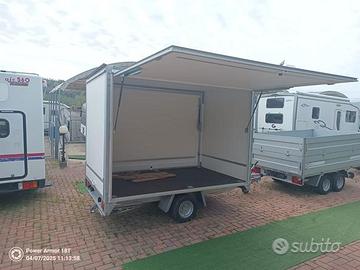 Rimorchio furgonato apribile 3 lati