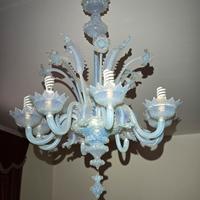 Set 3 Lampadari in Vetro di Murano Azzurro