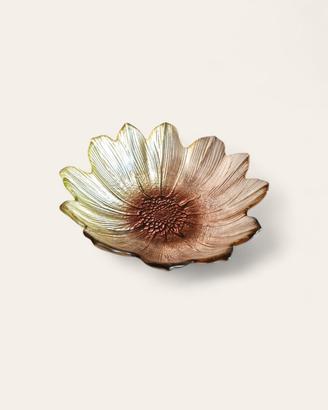 Piatto decorativo in vetro a forma di fiore