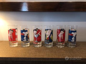 Bicchieri da collezione Peanuts e Betty Boop