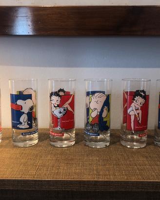 Bicchieri da collezione Peanuts e Betty Boop