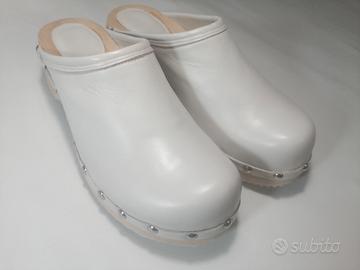 scarpe uomo zoccoli bianchi taglia 42 