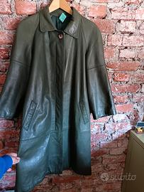 cappotto in pelle vintage anni '80 