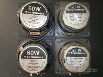 Casse acustiche auto 2+2 pezzi vintage modernariat