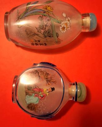 2 antiche bottiglie da fiuto (snuff)cinesi 1900 
