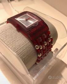 Orologio Swatch con perline rosse