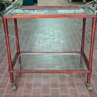 Carrello Porta Liquori in Legno e Vetro su Ruote