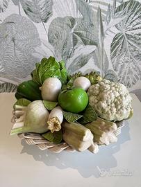 Cesto ceramica maiolica  vintage arte man italiana