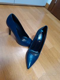 Scarpe Décolleté pelle blu