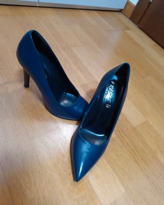 Scarpe Décolleté pelle blu