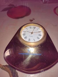 orologio da scrivania in metallo dorato quarzo