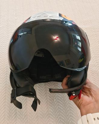 Casco jet con visiera scura  taglia S 56