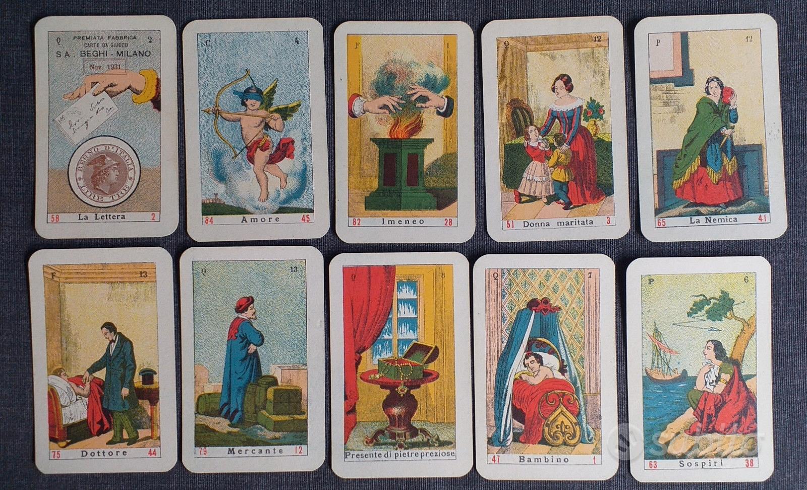 Carte divinatorie della Sibilla del 1931 - Collezionismo In vendita a Napoli