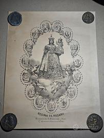 1891 Litografia Madonna Rosario San Domenico Bari