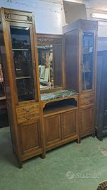 vetrina credenza liberty in noce