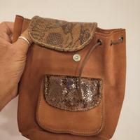 zainetto in pelle scamosciata/Cuoio