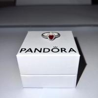 Anello Pandora cuore in rilievo rosso nuovo